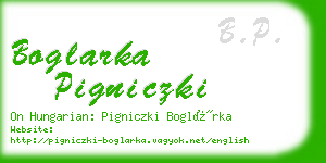 boglarka pigniczki business card